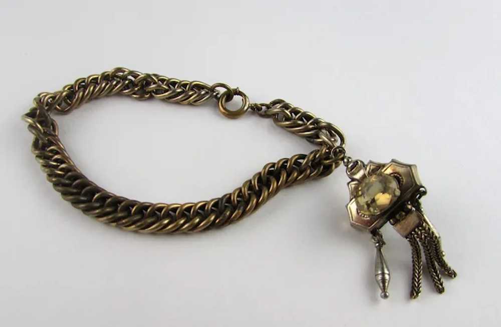 Vintage Watch Fob Charm on Gold Fill Bracelet - image 2