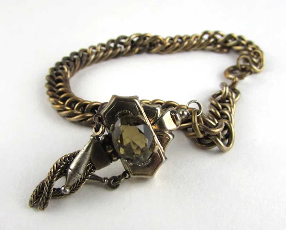 Vintage Watch Fob Charm on Gold Fill Bracelet - image 9