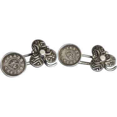 Travancore Silver Coins Now as Cufflinks 2 Chuckr… - image 1