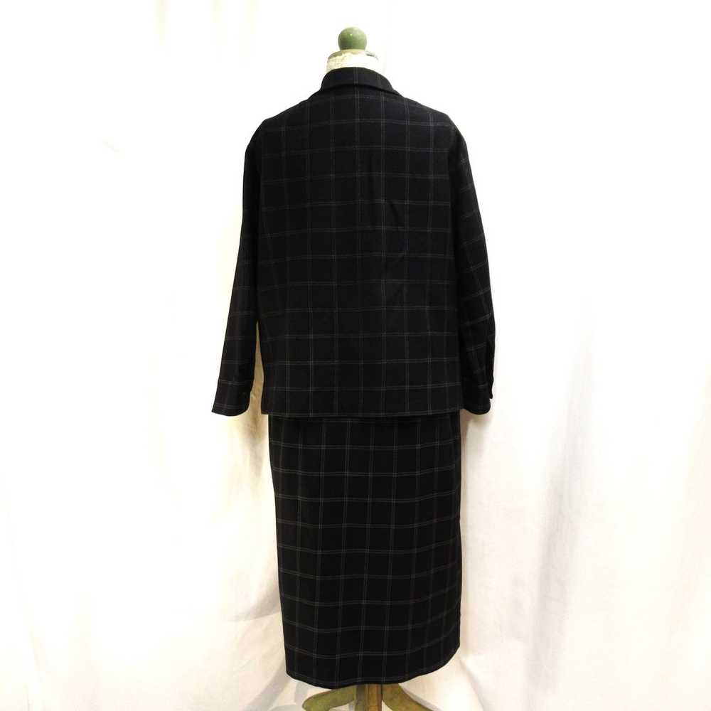 Black-grey 70s 2-piece Marimekko wool suit, 44/L-… - image 5