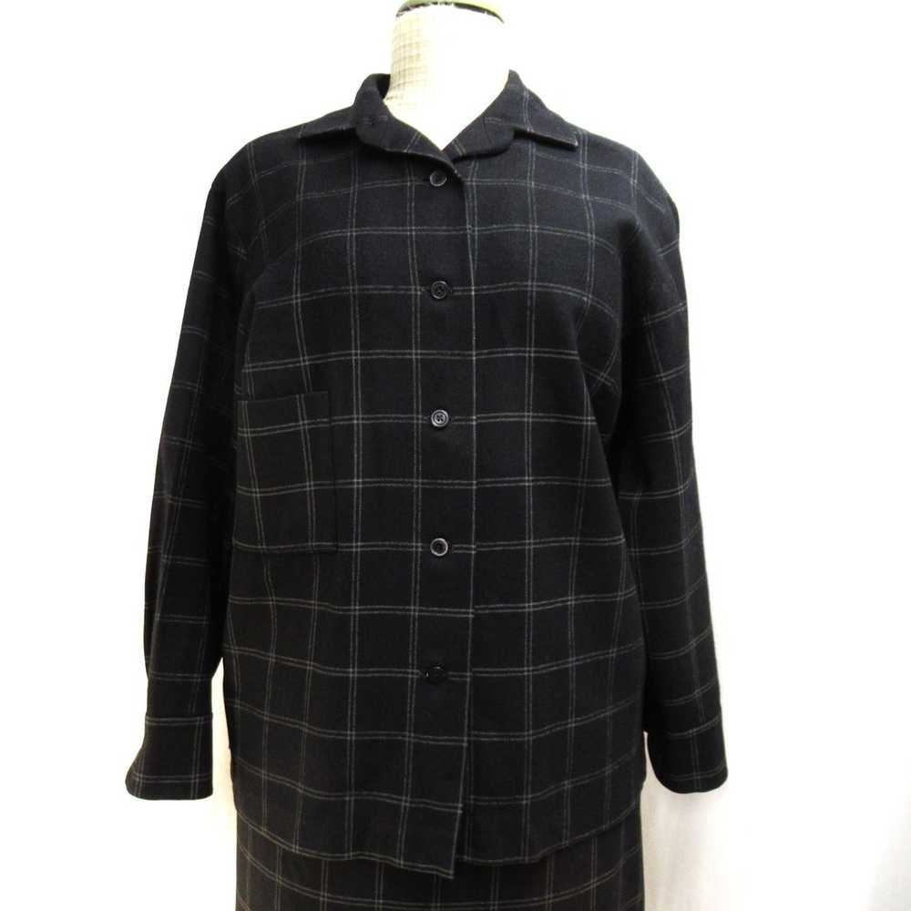 Black-grey 70s 2-piece Marimekko wool suit, 44/L-… - image 7
