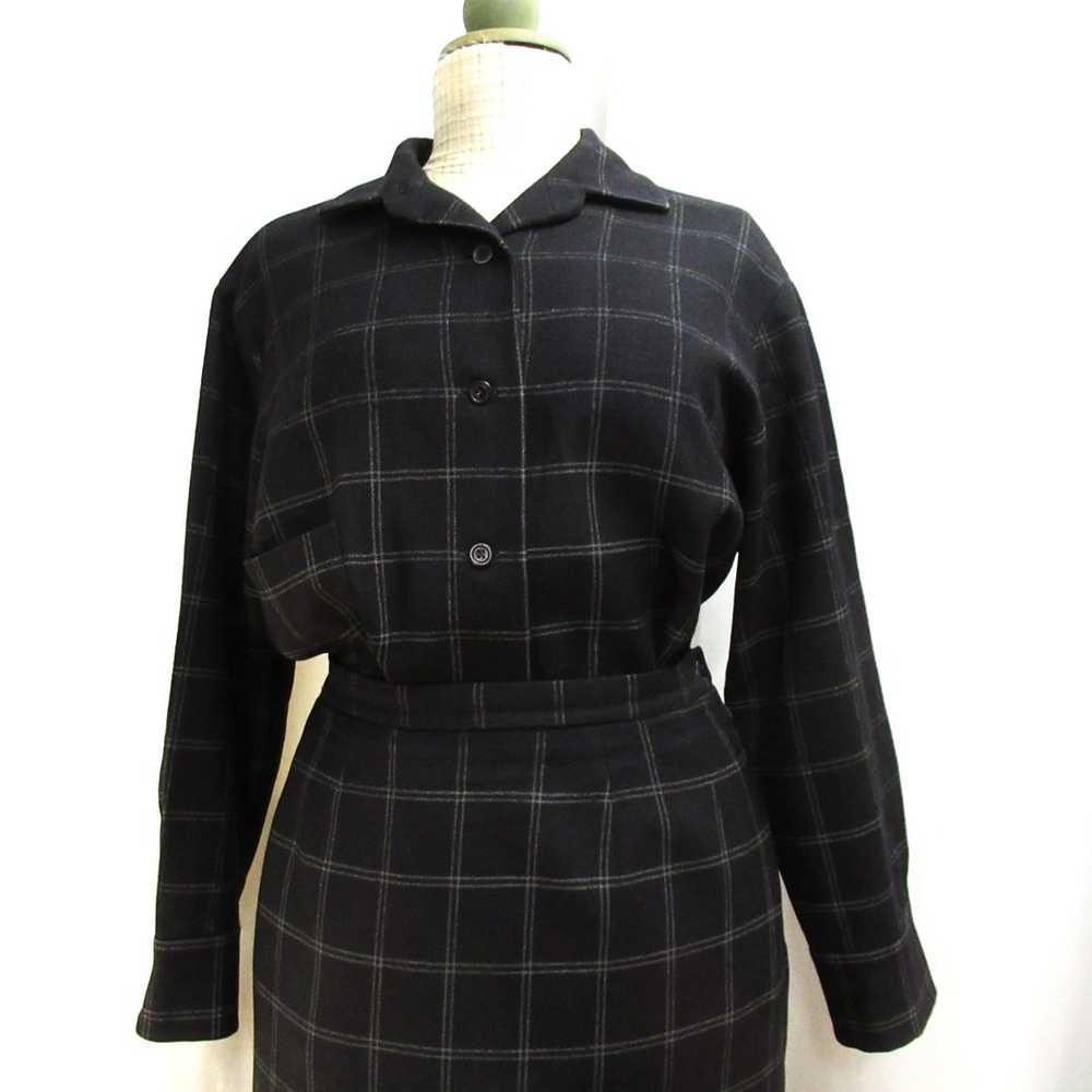 Black-grey 70s 2-piece Marimekko wool suit, 44/L-… - image 8