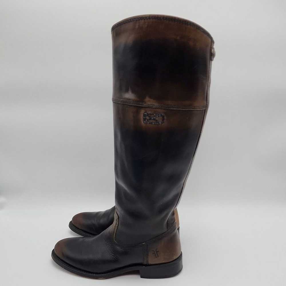 Vtg Frye Black/Brown Leather High Riding Boots  P… - image 8