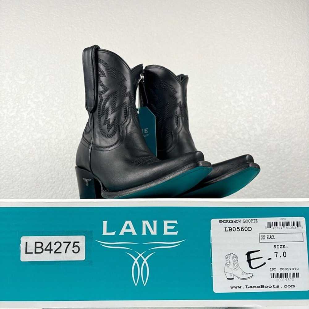 Lane SMOKESHOW Black Cowboy Boots 7 Leather Snip … - image 11