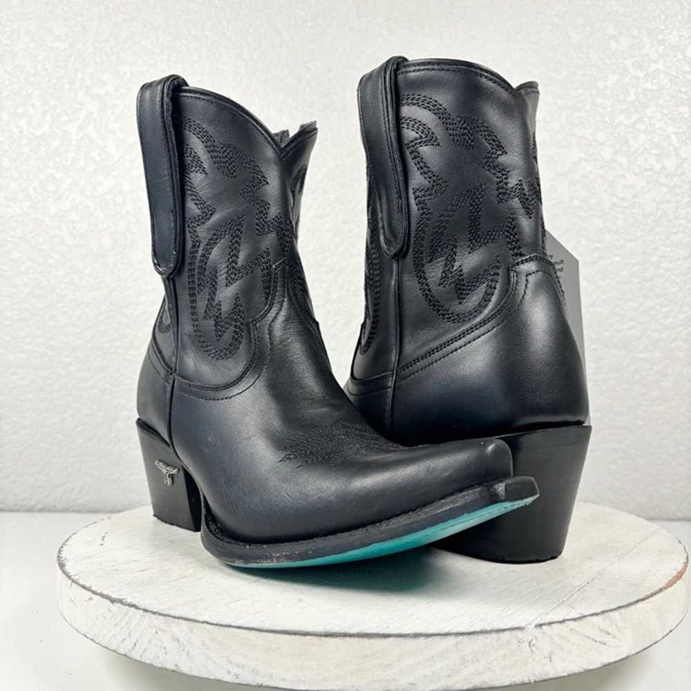 Lane SMOKESHOW Black Cowboy Boots 7 Leather Snip … - image 1
