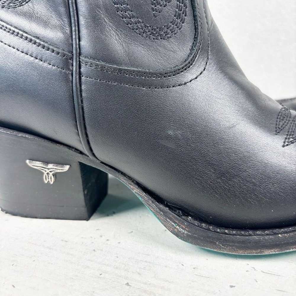 Lane SMOKESHOW Black Cowboy Boots 7 Leather Snip … - image 3