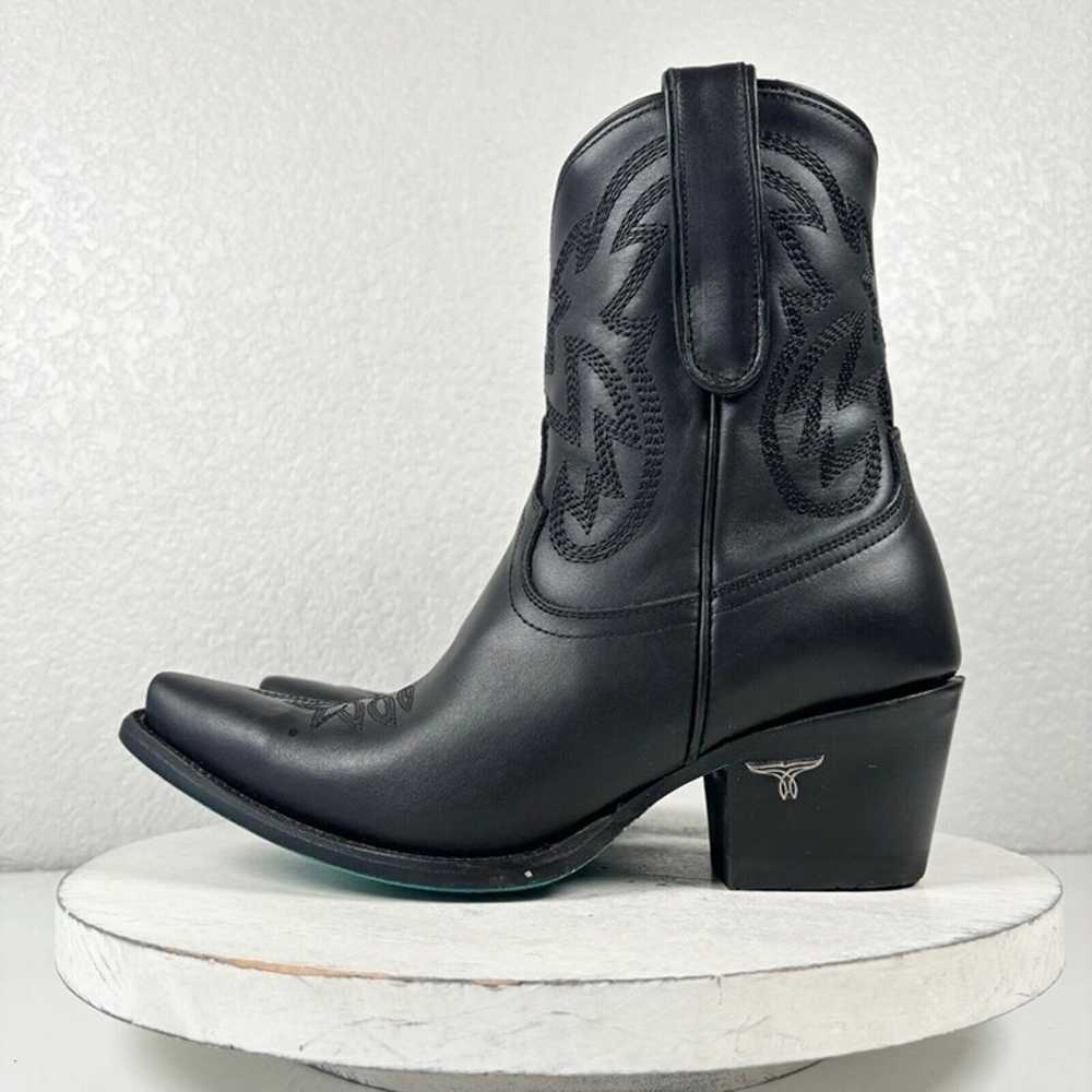 Lane SMOKESHOW Black Cowboy Boots 7 Leather Snip … - image 5