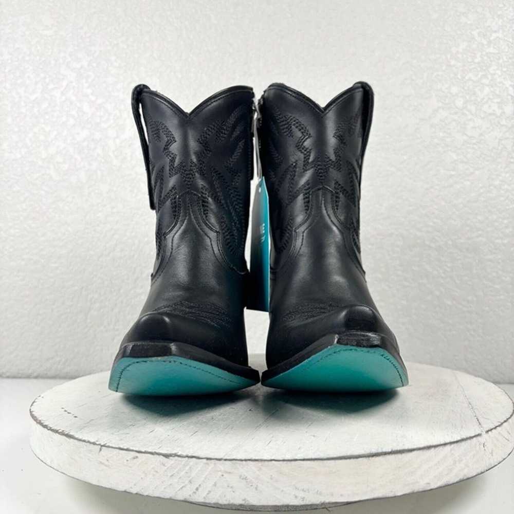 Lane SMOKESHOW Black Cowboy Boots 7 Leather Snip … - image 6
