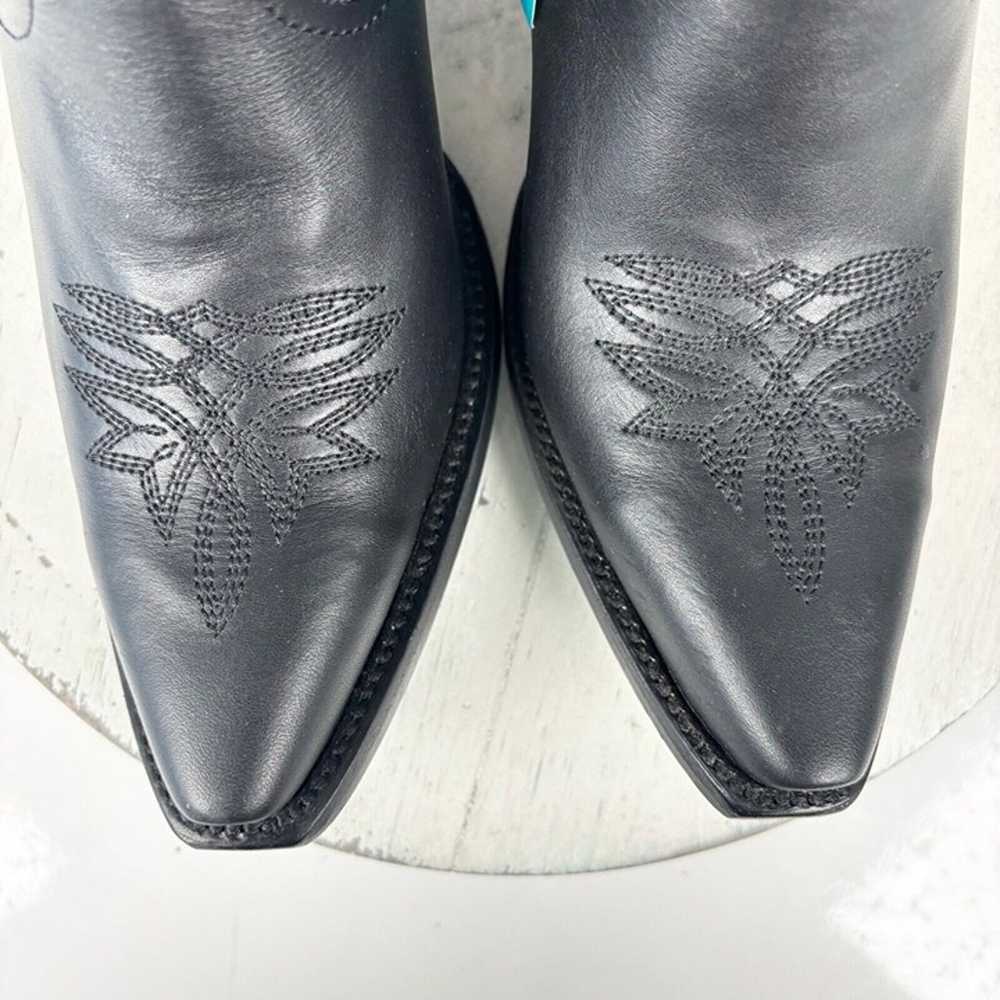 Lane SMOKESHOW Black Cowboy Boots 7 Leather Snip … - image 7
