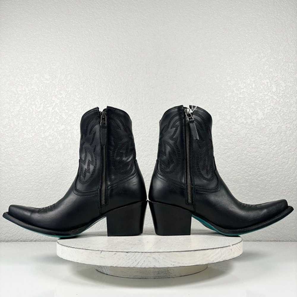 Lane SMOKESHOW Black Cowboy Boots 7 Leather Snip … - image 8