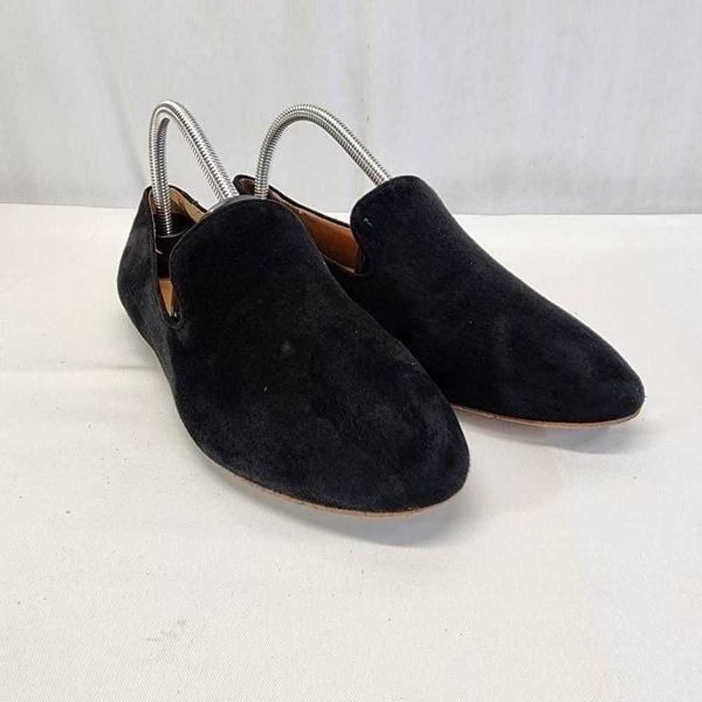 J. Crew Suede Smoking Loafers Flats Black Size 9 - image 1