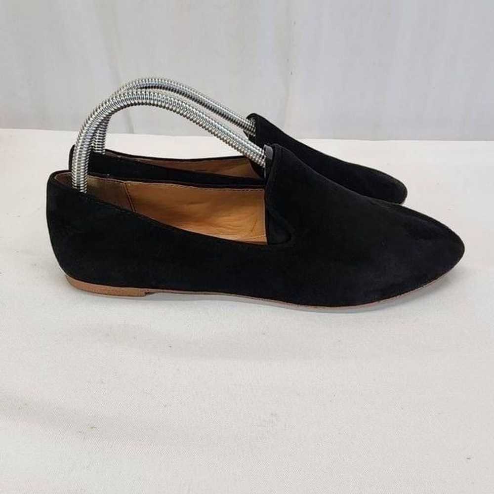 J. Crew Suede Smoking Loafers Flats Black Size 9 - image 2