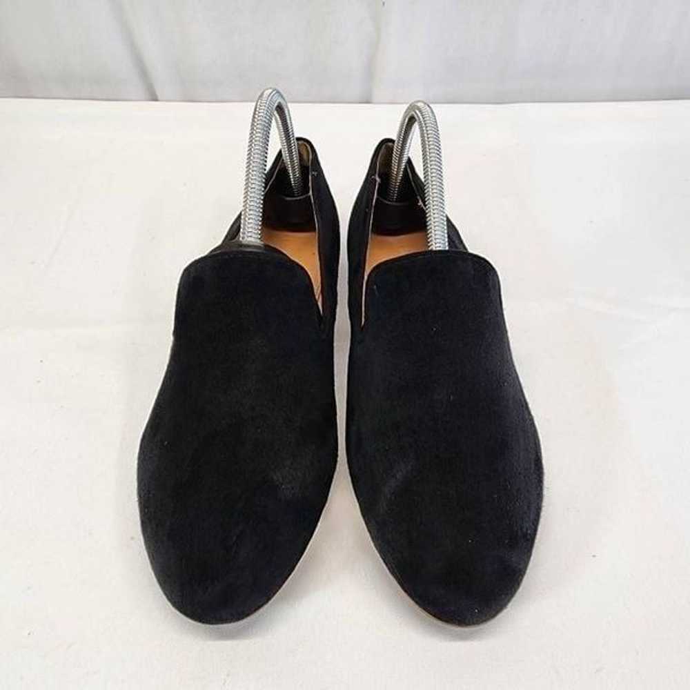 J. Crew Suede Smoking Loafers Flats Black Size 9 - image 5