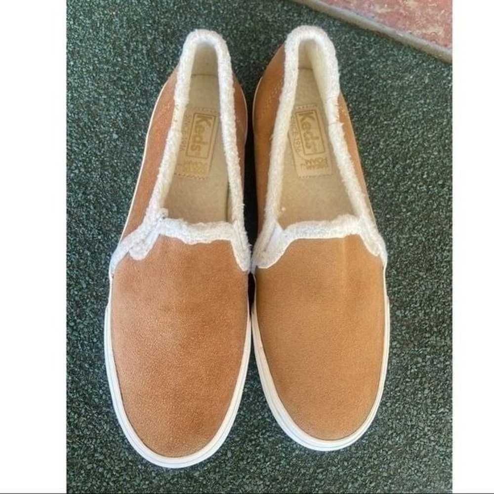 KEDS Double Decker Suede and Faux Shearling Slip … - image 7