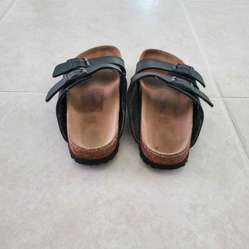 Birkenstock Arizona Sandals 38 Black Oiled Leathe… - image 5