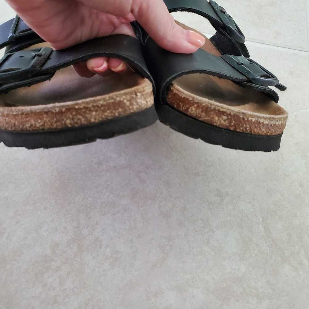 Birkenstock Arizona Sandals 38 Black Oiled Leathe… - image 6