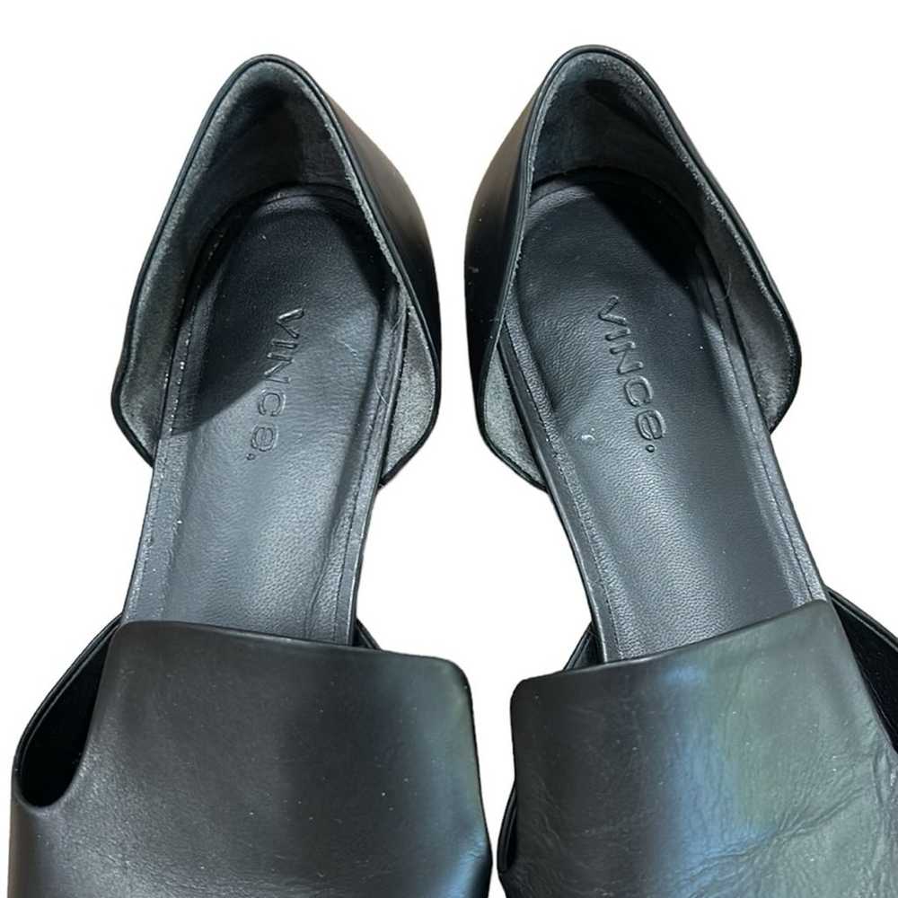 Vince Damris Black Leather Flats Ballet Pointed T… - image 5