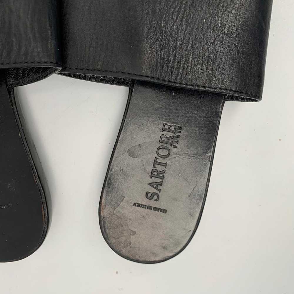 SARTORE PARIS genuine leather sandals flats black… - image 6