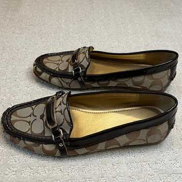 Coach Flynn Brown Signature Driving Loafer Size 8 - image 1