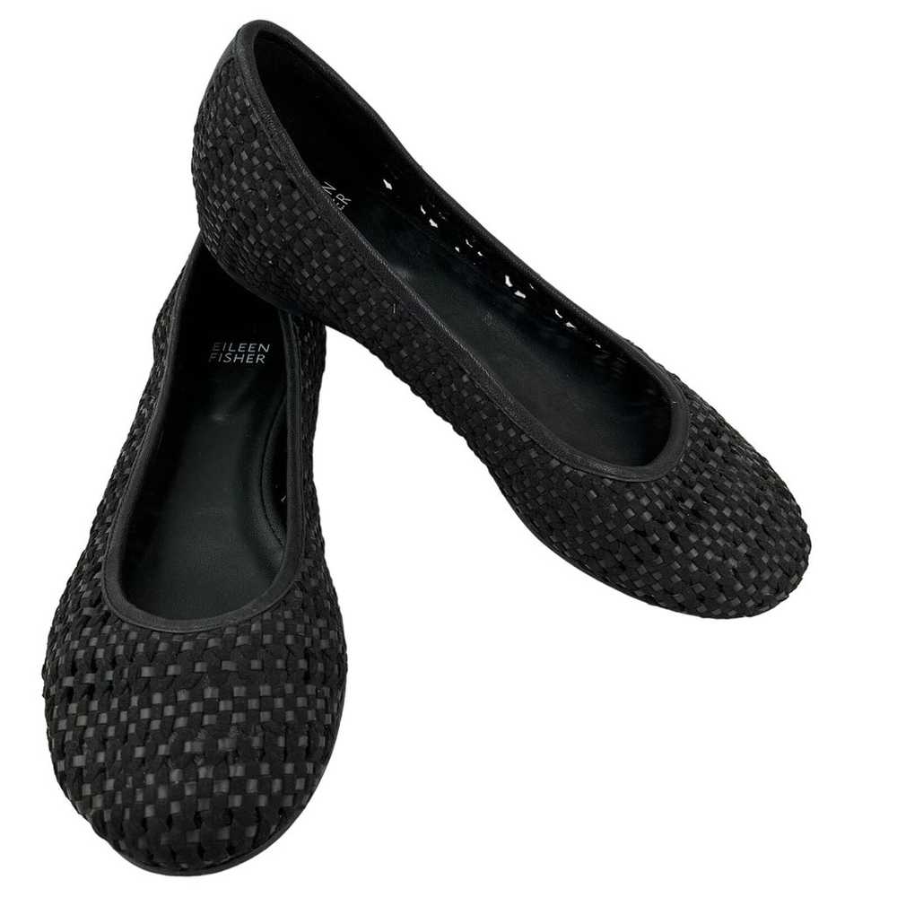 Eileen Fisher Black Perforated Flats Hidden Wedge… - image 10