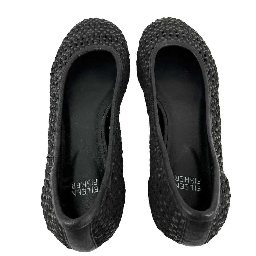 Eileen Fisher Black Perforated Flats Hidden Wedge… - image 9