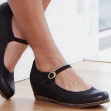 Dansko Loralie Black Mary Jane Wedge Shoes