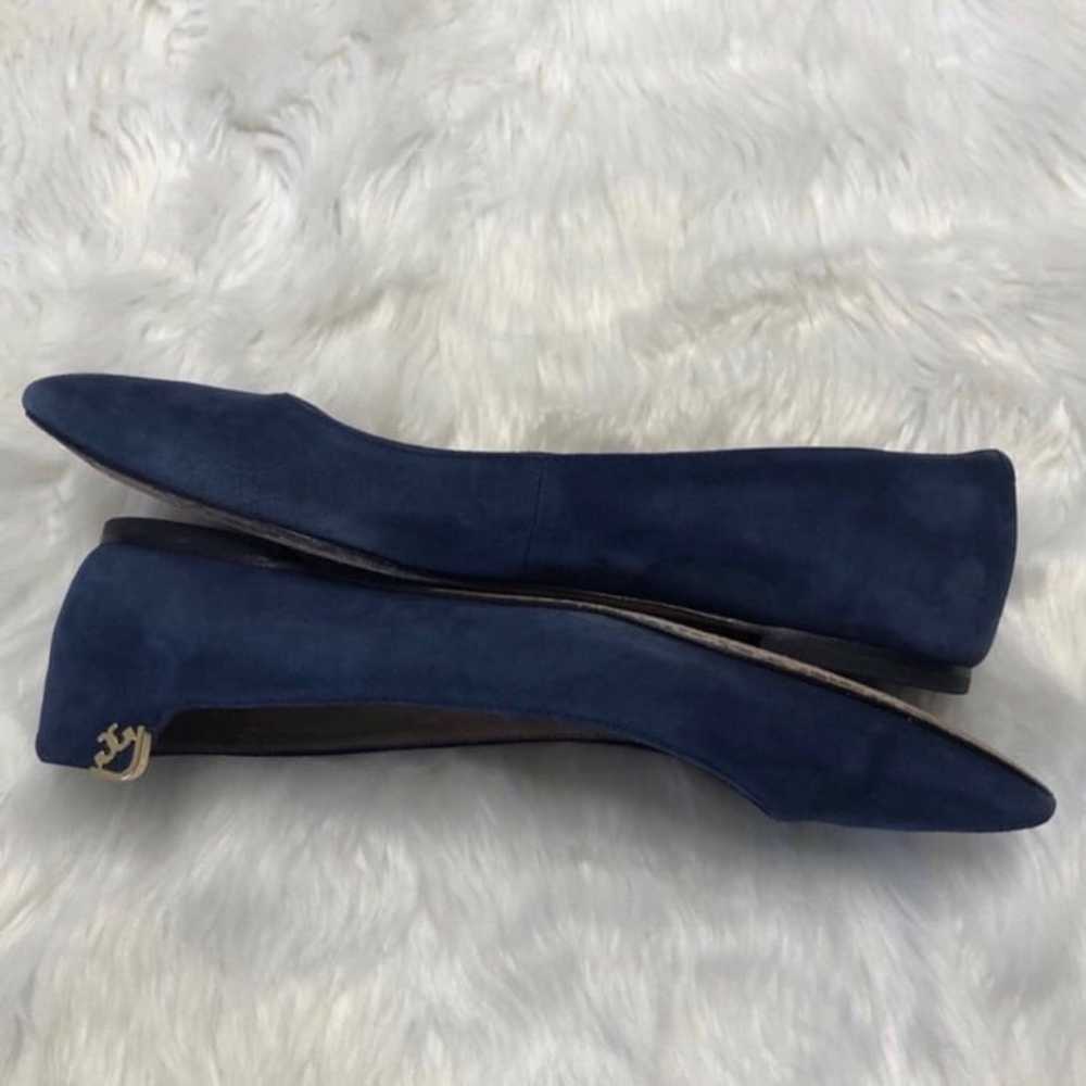 Tory Burch Womens Size 7 Ballet Flats Blue Suede … - image 4