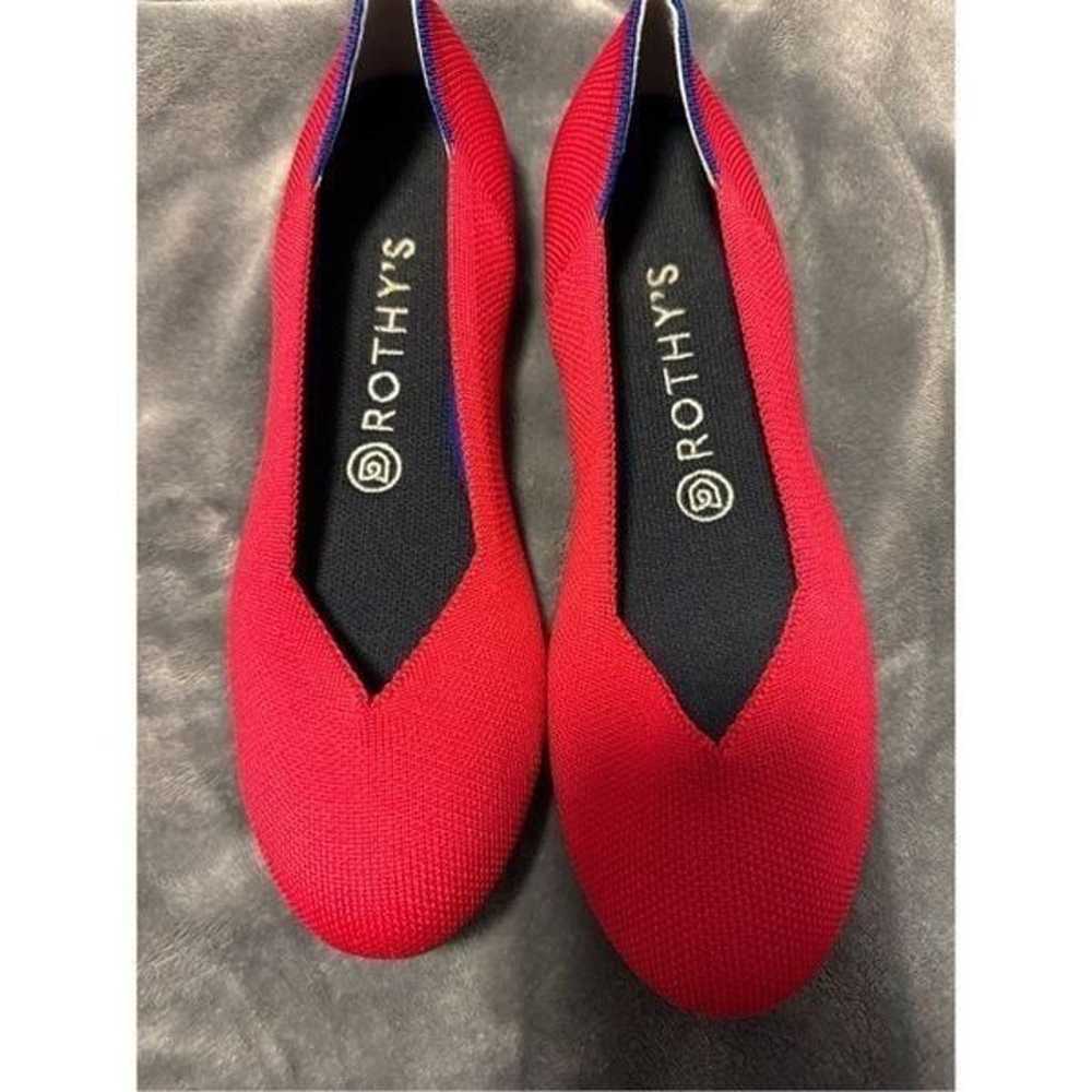 Rothys women’s size 8 red round toe ballerina fla… - image 1