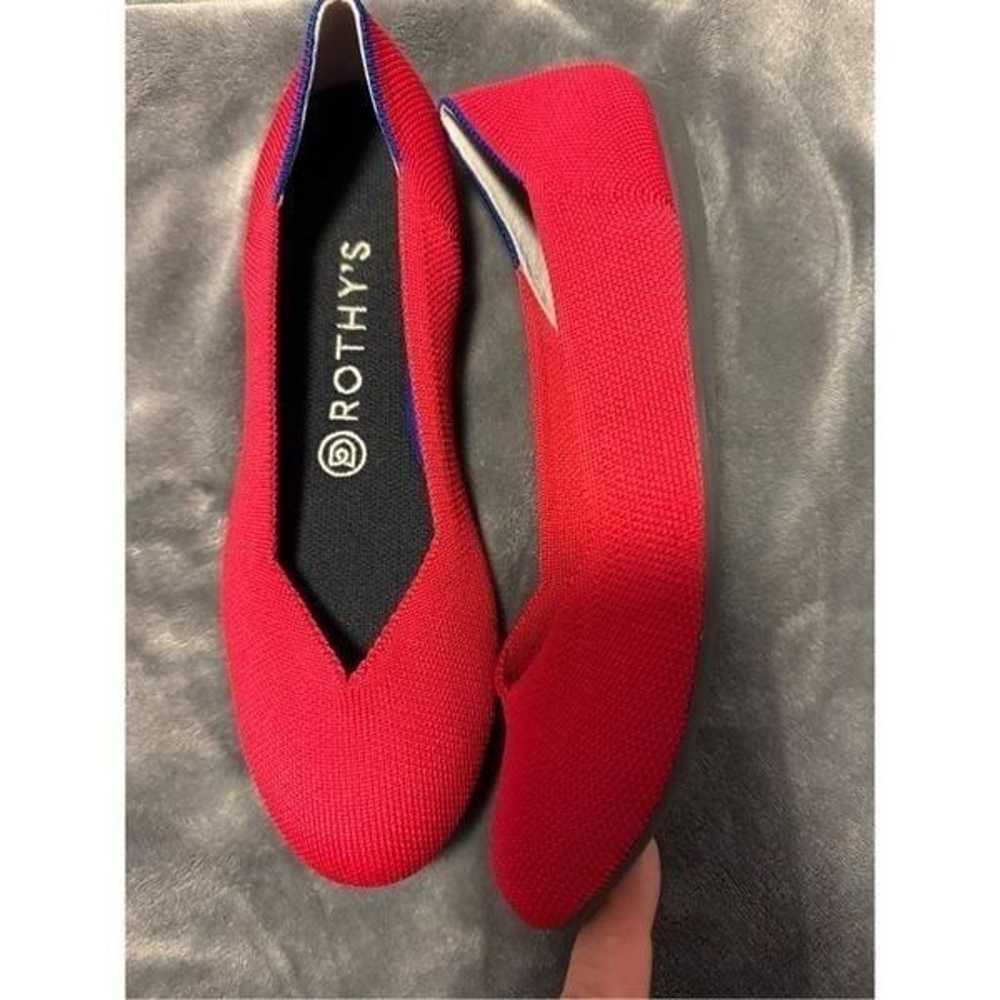 Rothys women’s size 8 red round toe ballerina fla… - image 2