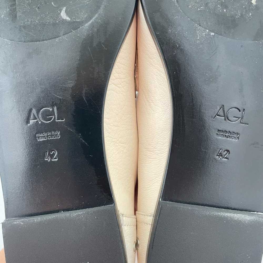 AGL Ines Off White Leather Silver Studded Pointed… - image 10