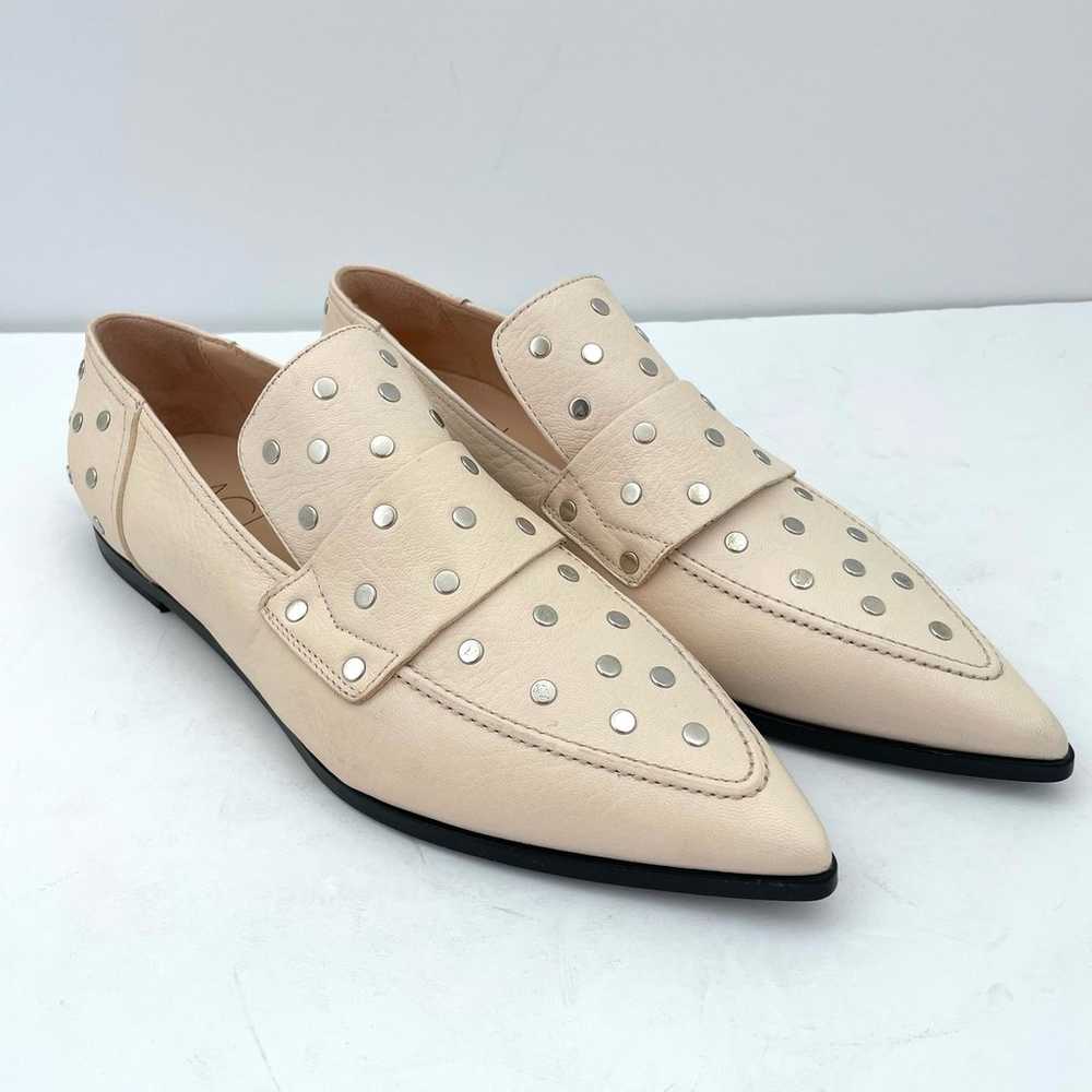 AGL Ines Off White Leather Silver Studded Pointed… - image 2