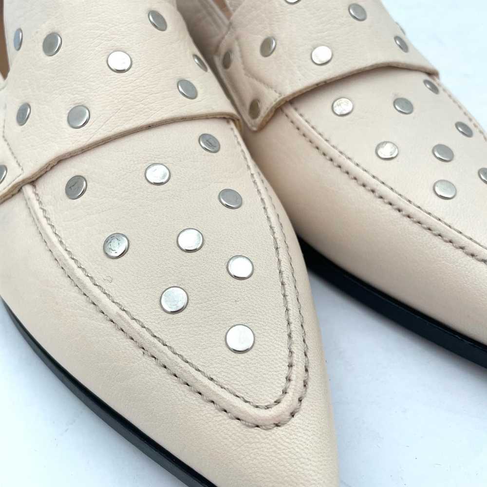 AGL Ines Off White Leather Silver Studded Pointed… - image 4