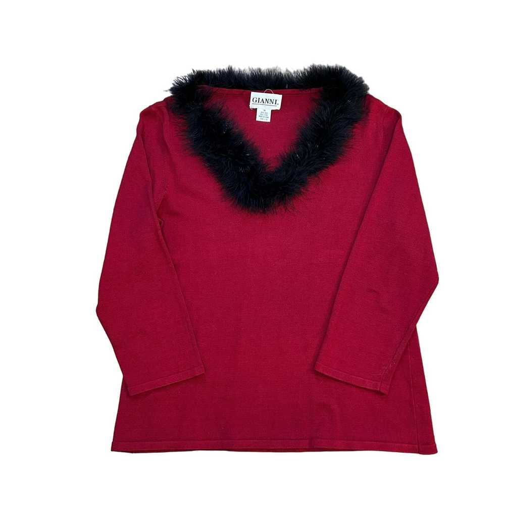 Gianni × Vintage Vintage Feather Collar Sweater S… - image 1