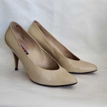 Vintage 1990s ANNE KLEIN Classic Leather Pumps Be… - image 1