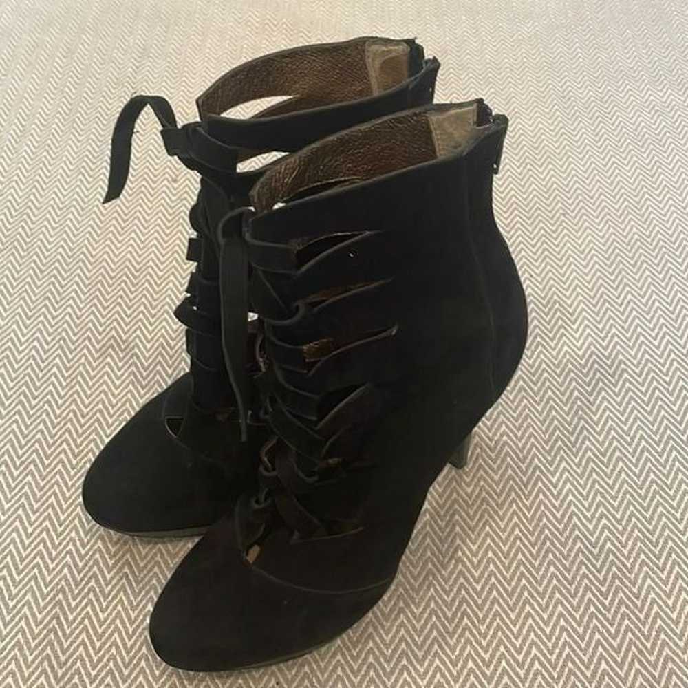Pelle Moda  Lace Up Suede Booties - image 2