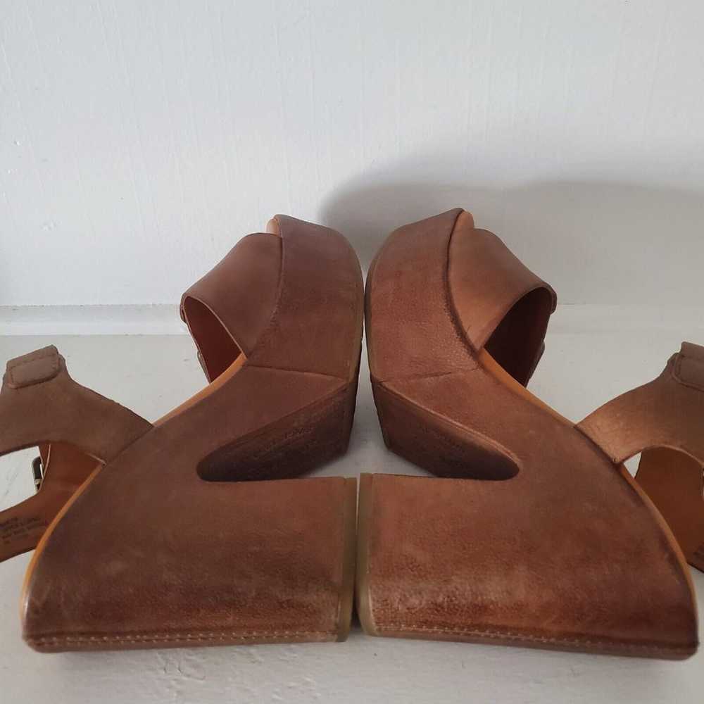KORK EASE Sandals 7 Brown Leather Platform Shoes … - image 10