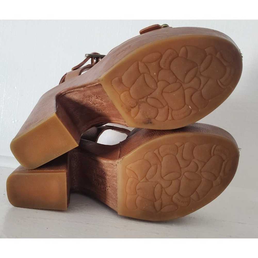 KORK EASE Sandals 7 Brown Leather Platform Shoes … - image 12