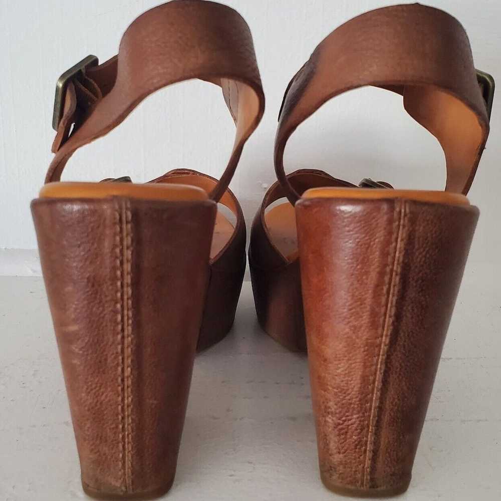 KORK EASE Sandals 7 Brown Leather Platform Shoes … - image 6