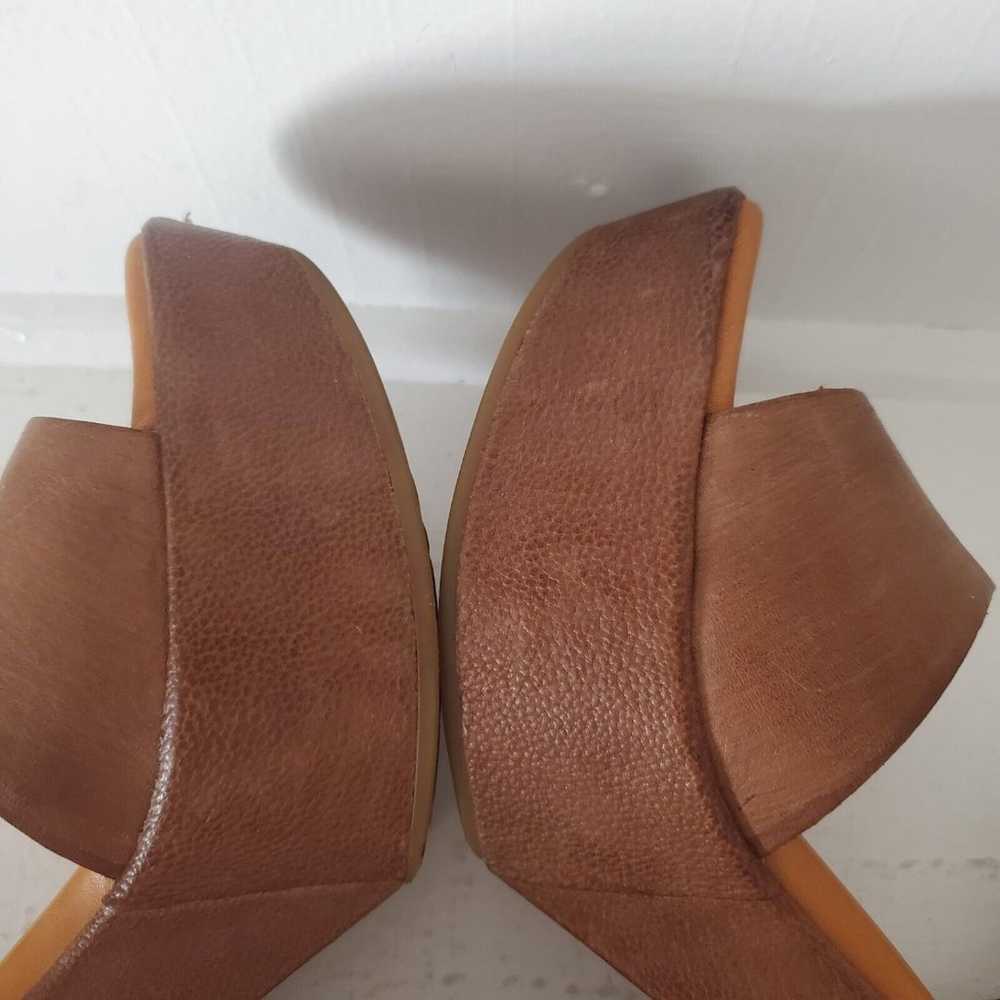 KORK EASE Sandals 7 Brown Leather Platform Shoes … - image 7