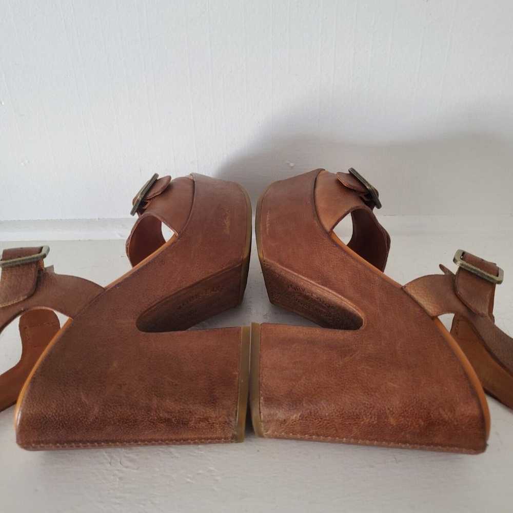 KORK EASE Sandals 7 Brown Leather Platform Shoes … - image 9