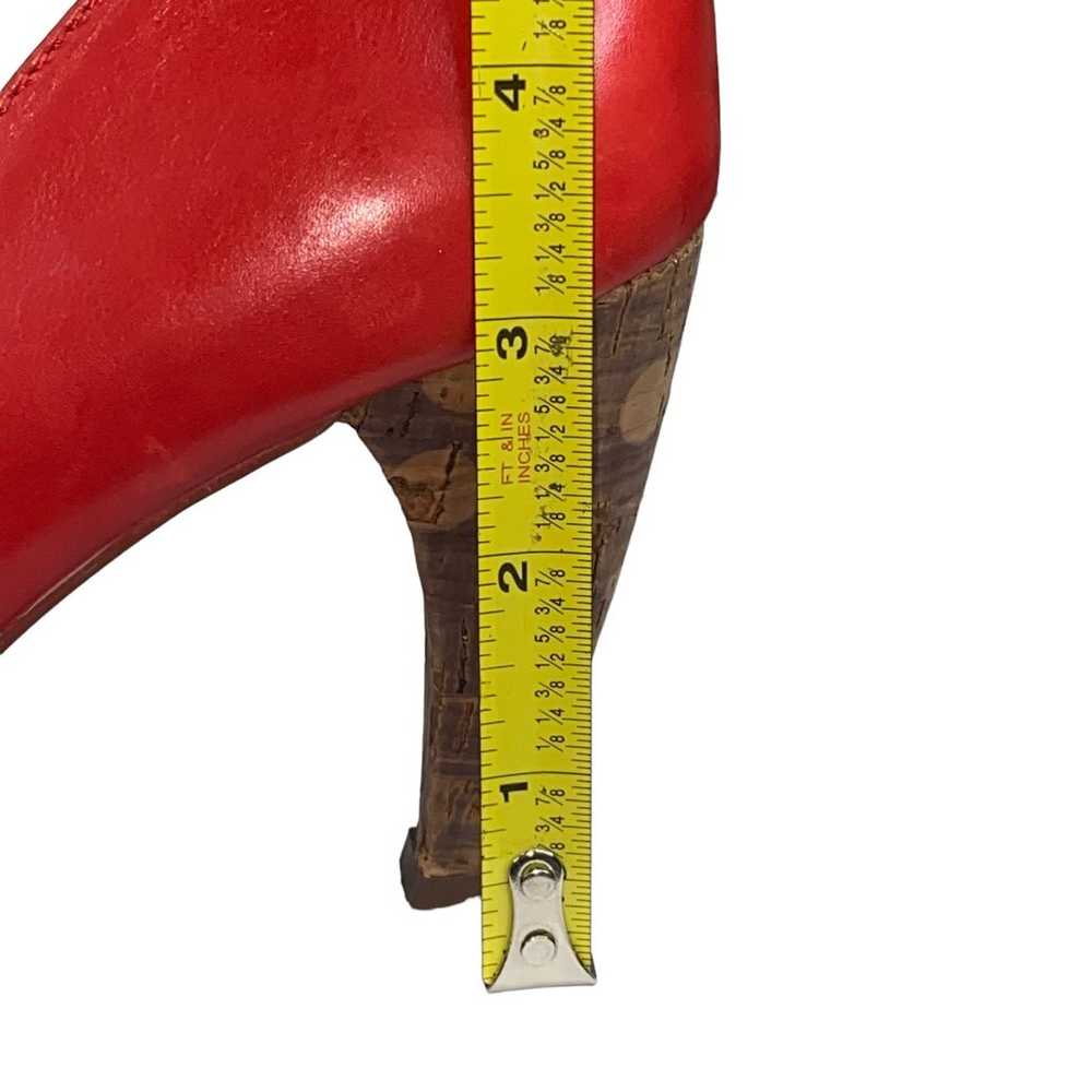 Faryl Robin X Free People Red Leather Cork Heels … - image 12