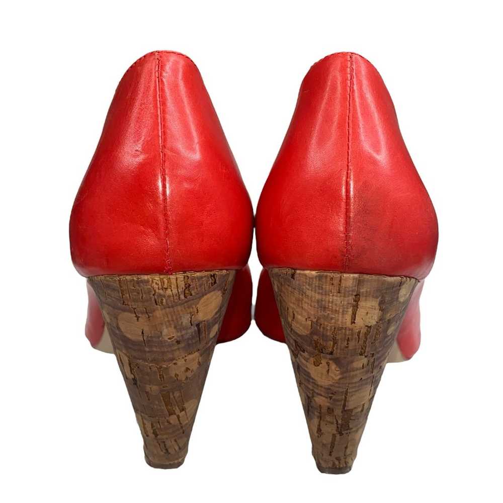 Faryl Robin X Free People Red Leather Cork Heels … - image 8
