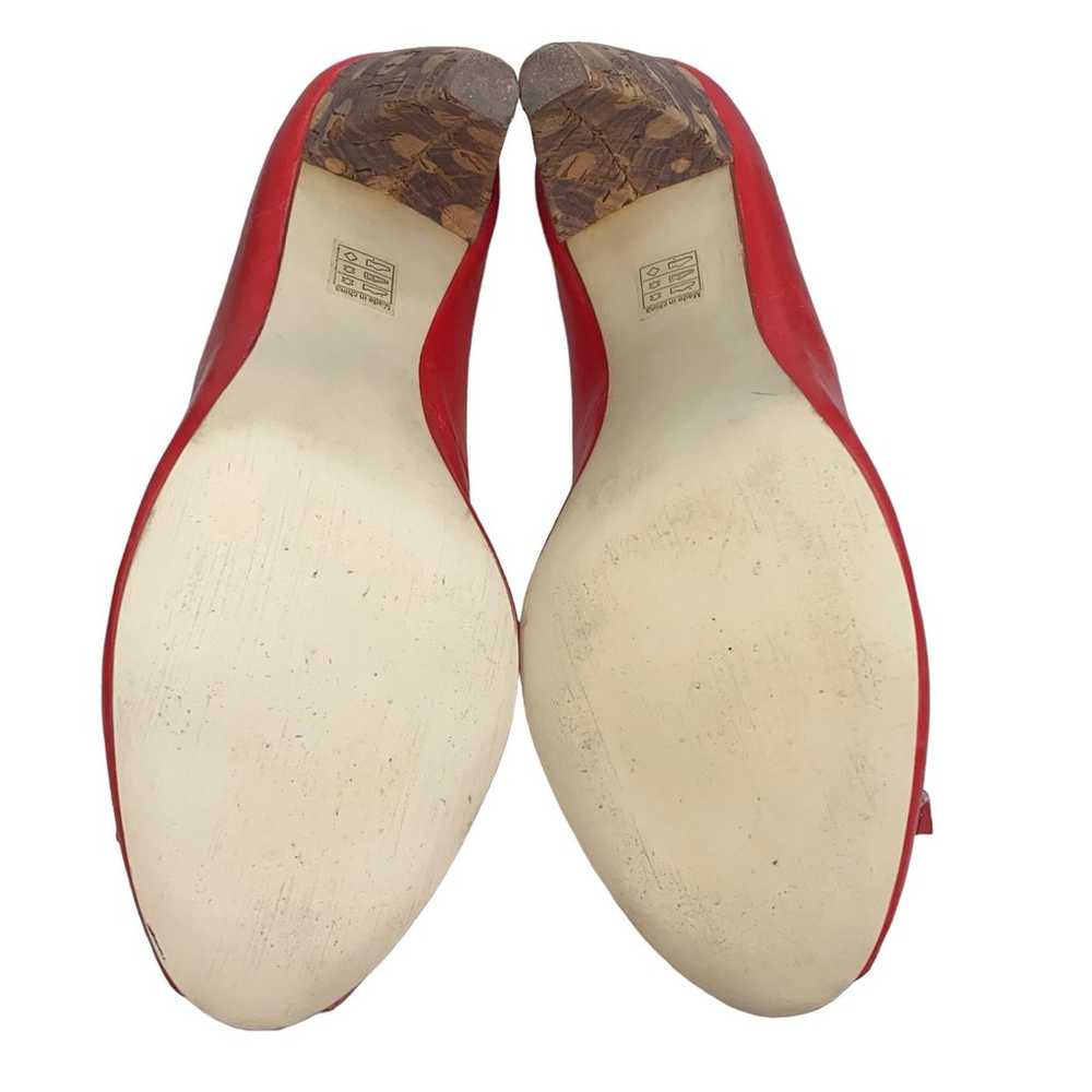 Faryl Robin X Free People Red Leather Cork Heels … - image 9