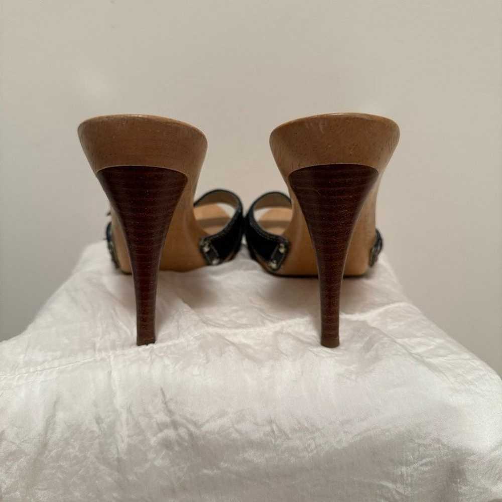 Vintage y2k 2000s Guess Denim Wooden Heels with C… - image 11