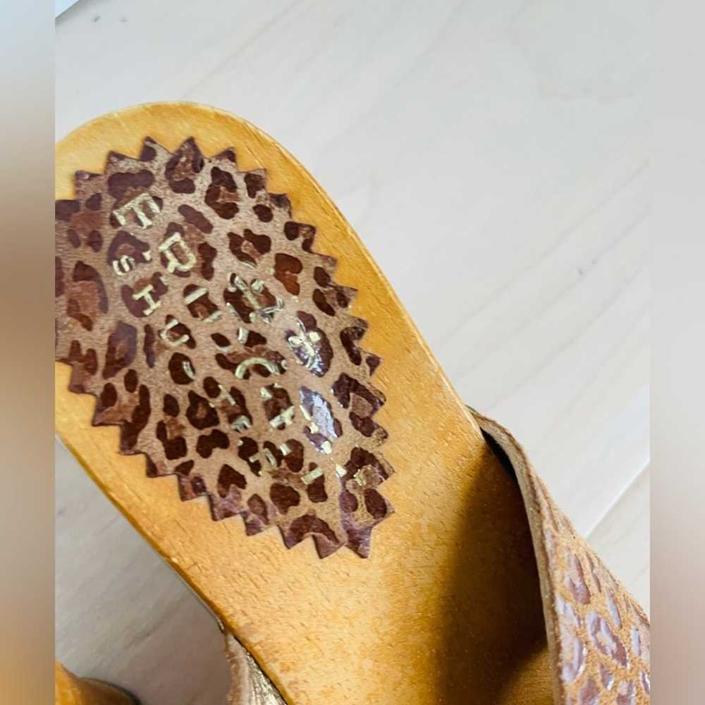 90s Bridget Shuster Wooden heels Leopard size 6.5… - image 6
