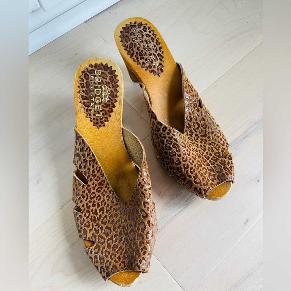 90s Bridget Shuster Wooden heels Leopard size 6.5… - image 7