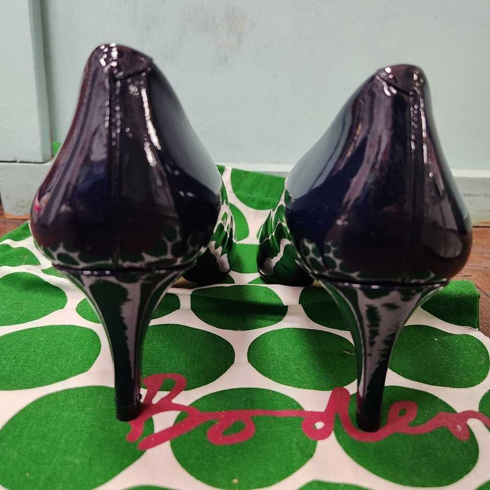 Boden navy blue patent leather almond toe pumps 4… - image 3
