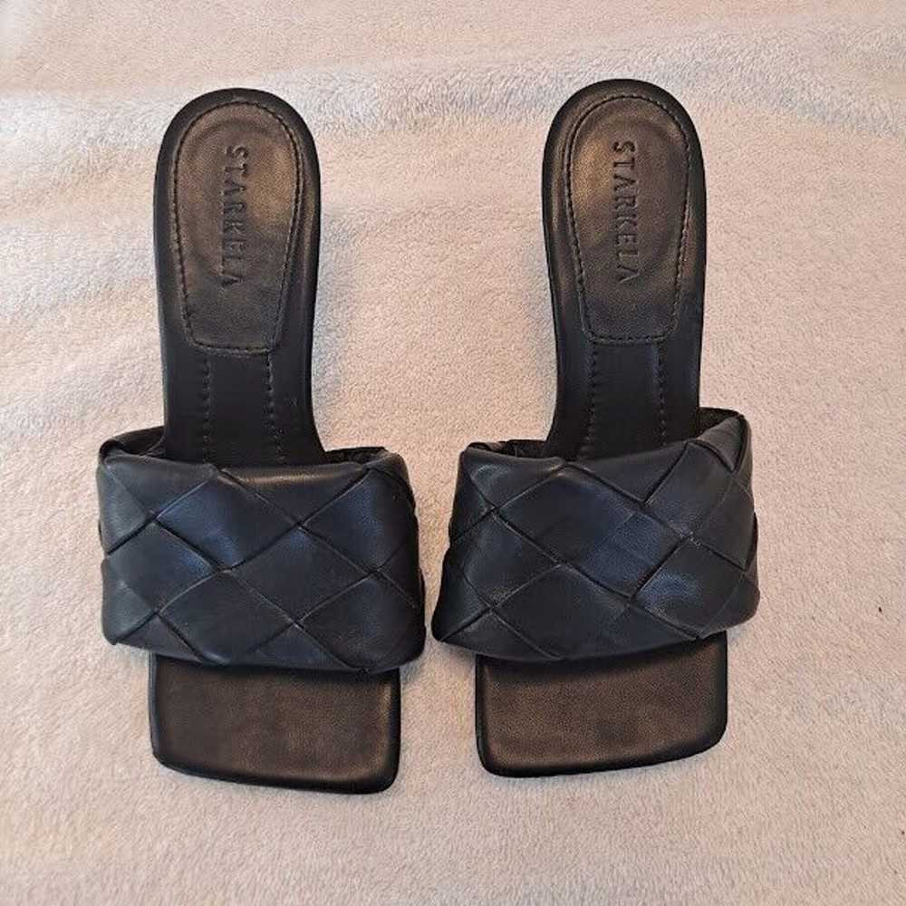 Woven Leather Kitten Heel Sandals Mule Size 6.5 S… - image 6