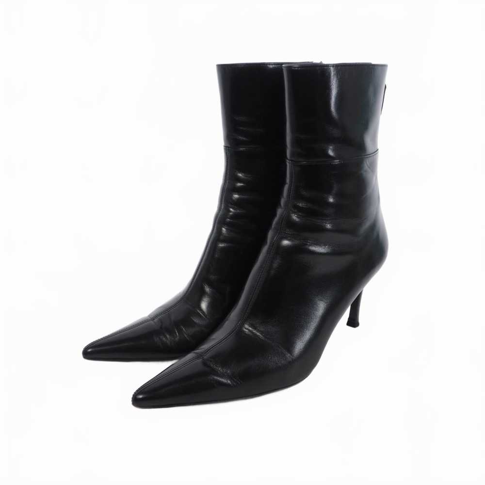 37.5 Gucci Short Zip Boots Stiletto Heel Leather … - image 1