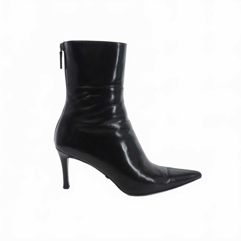 37.5 Gucci Short Zip Boots Stiletto Heel Leather … - image 2